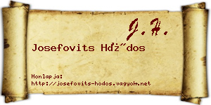 Josefovits Hódos névjegykártya